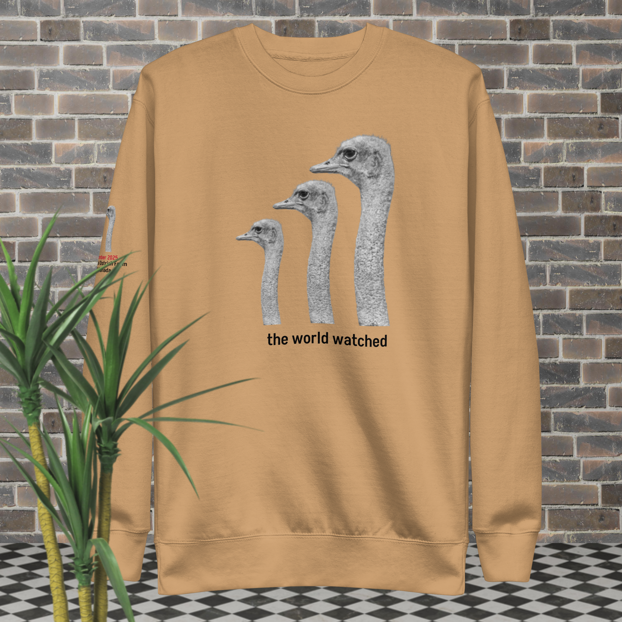 Canada Ostrich Farm Remembrance Sweatshirt for charity, Black Lettering (5 color options) S-2X