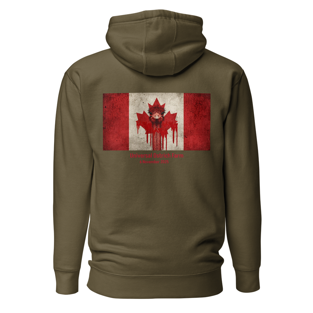 Canada Ostrich Farm Remembrance Flag Hoodie for charity (3 color options) S-2X