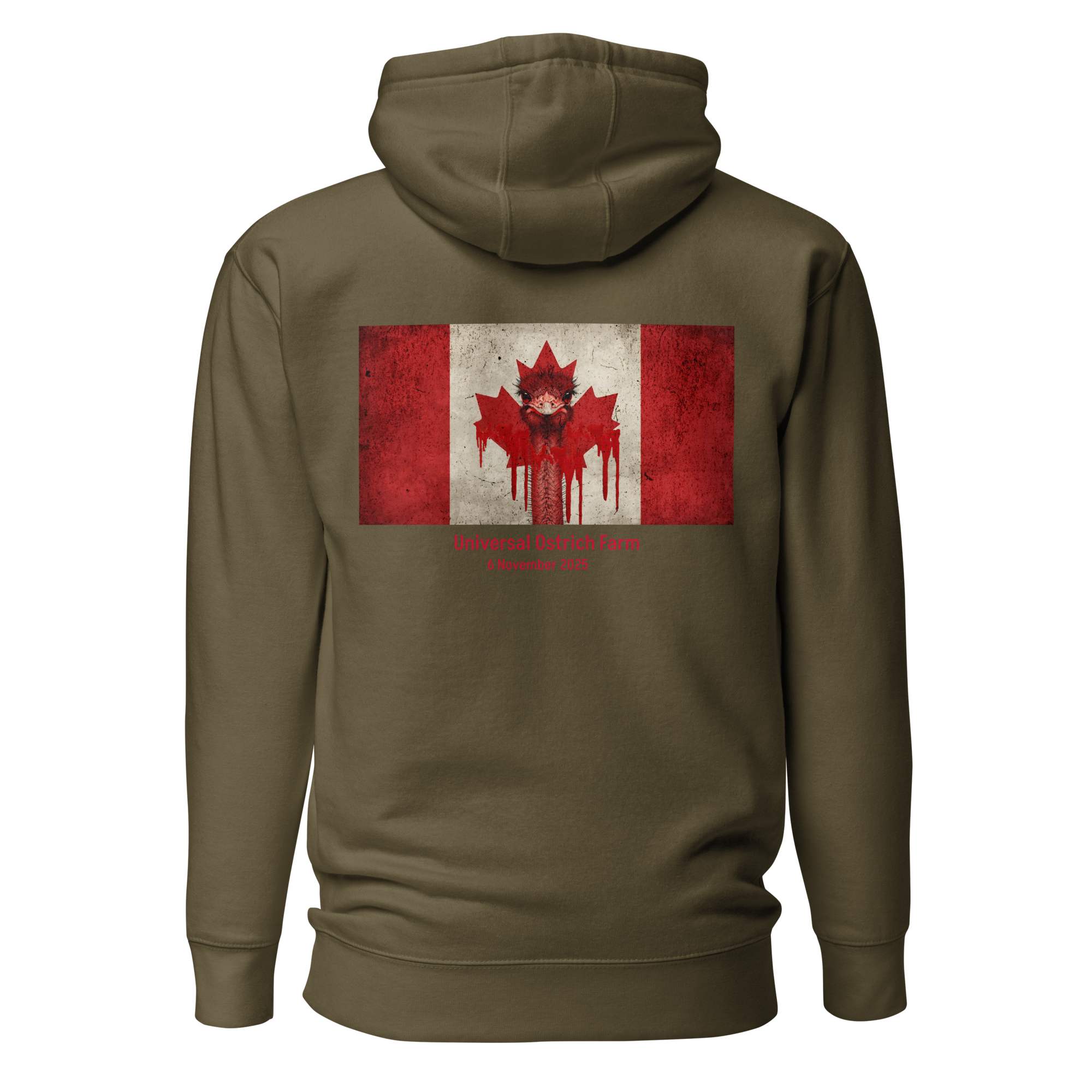 Canada Ostrich Farm Remembrance Flag Hoodie for charity (3 color options) S-2X