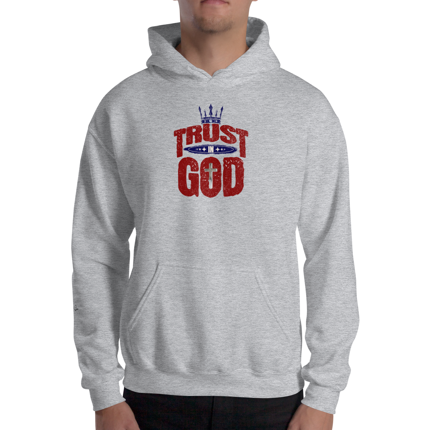 Faithful Praise and Glory Trust in God Chrome Cross & Crown Unisex Hoodie (S-2X) 4 COLORS