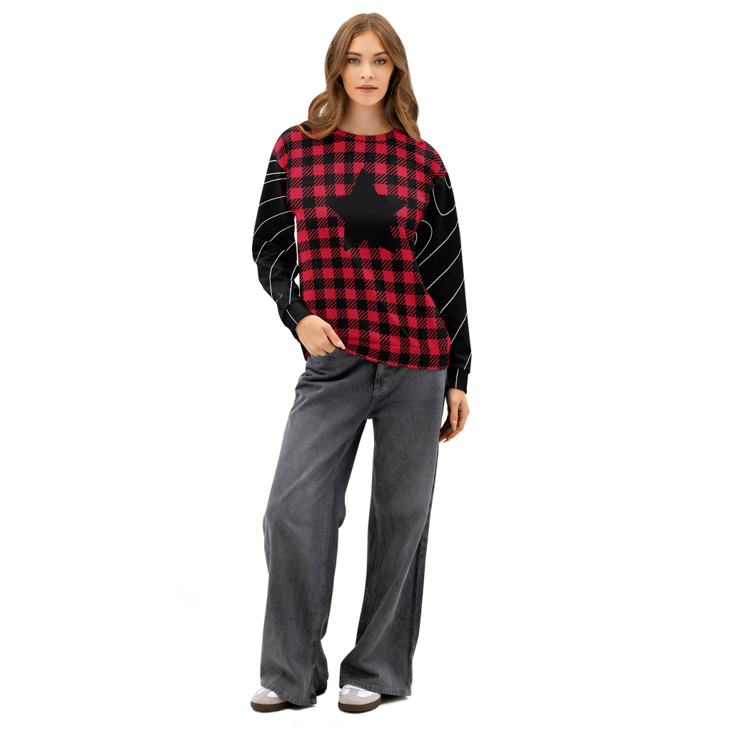 Plaid Star Sweatshirt (S-2X)