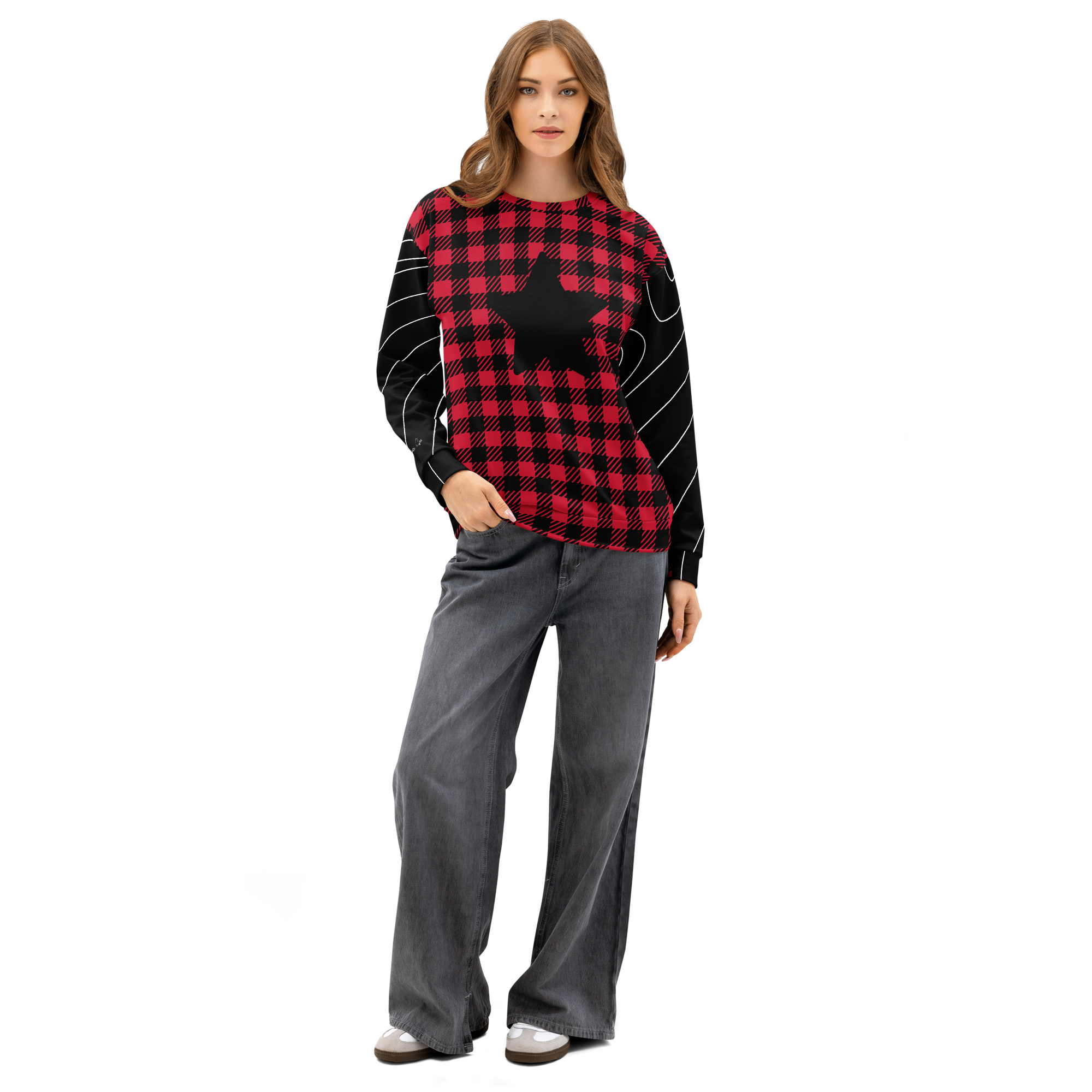 Plaid Star Sweatshirt (S-2X)