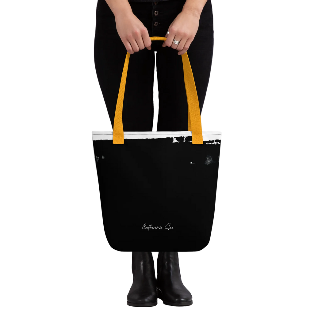 Intensely, Dramatically, Powerful Patriotic Soldier with Guitar Warrior's Rock Medium Tote Bag - 2 COLORS