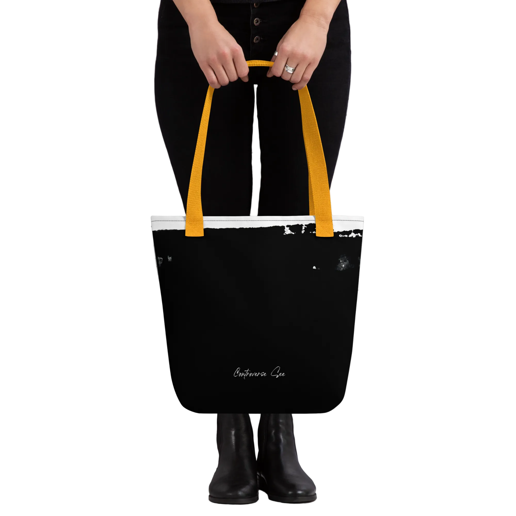 Intensely, Dramatically, Powerful Patriotic Soldier with Guitar Warrior's Rock Medium Tote Bag - 2 COLORS