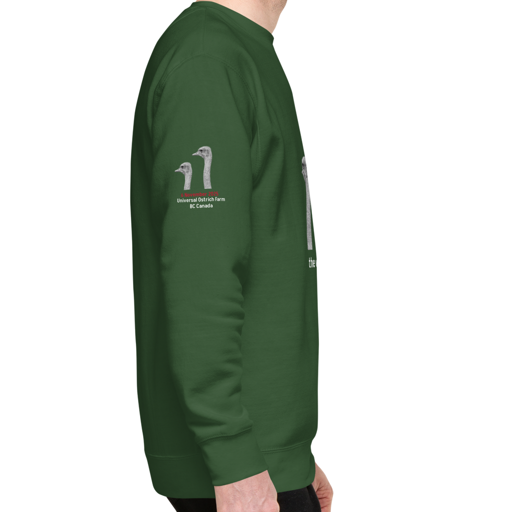 Canada Ostrich Farm Remembrance Sweatshirt for Charity, White Lettering (5 color options) S-2X