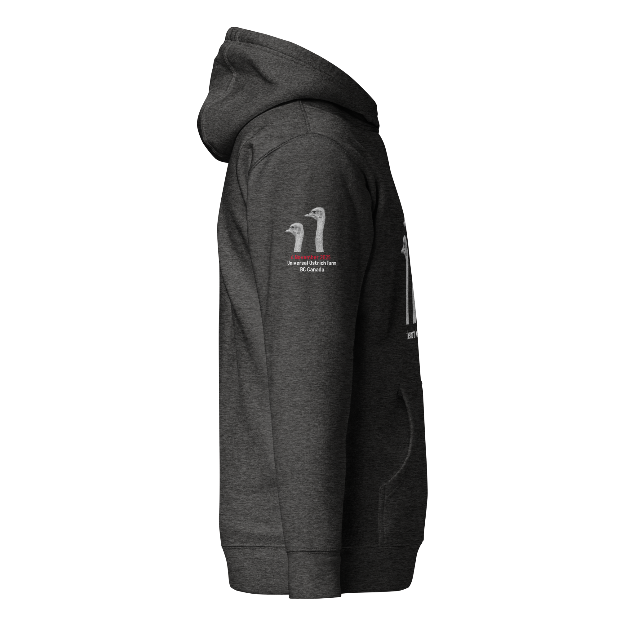 Canada Ostrich Farm Remembrance Hoodie for charity White Lettering (4 color options) S-2X