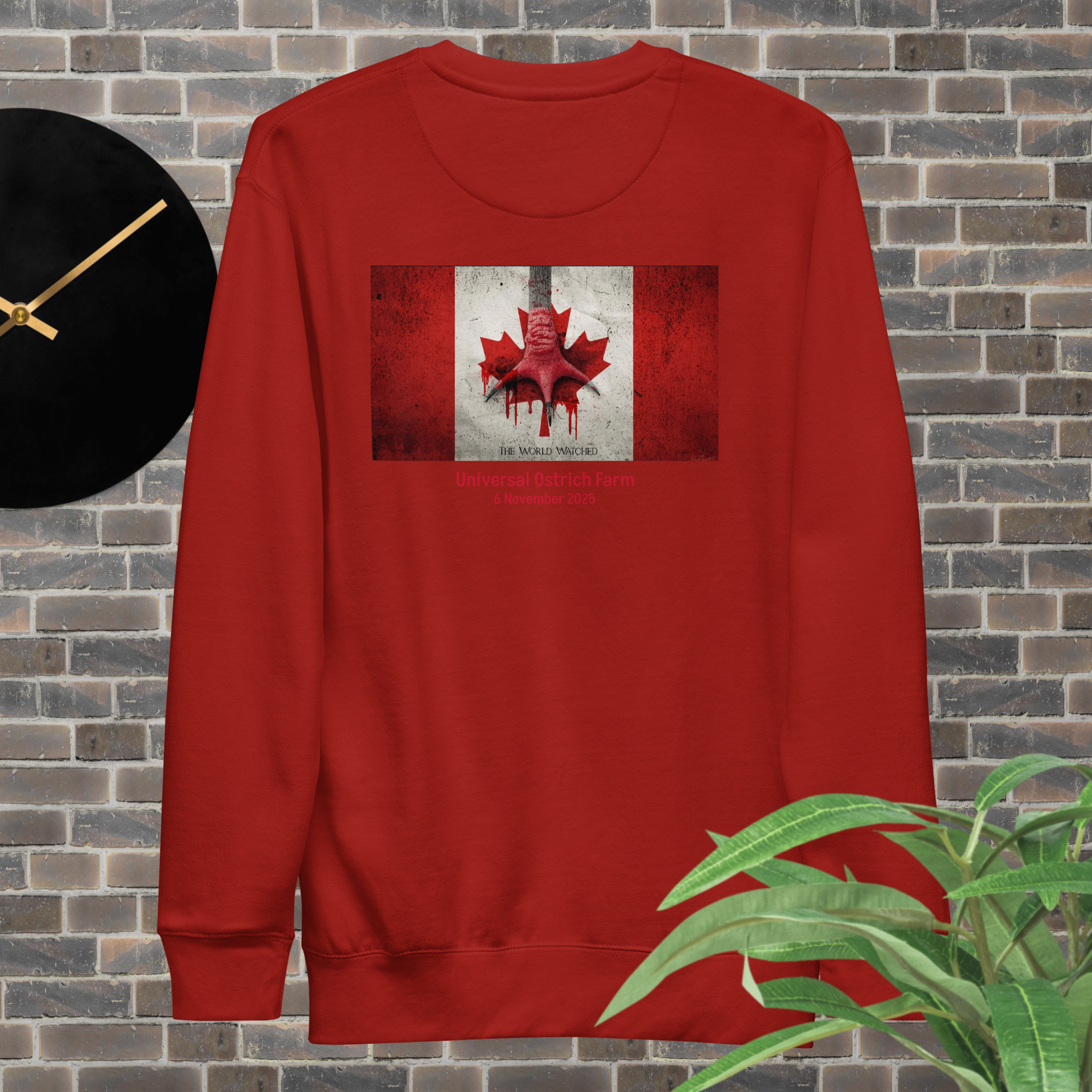Canada Ostrich Farm Remembrance Flag & Foot Sweatshirt for charity (3 color options) S-2X