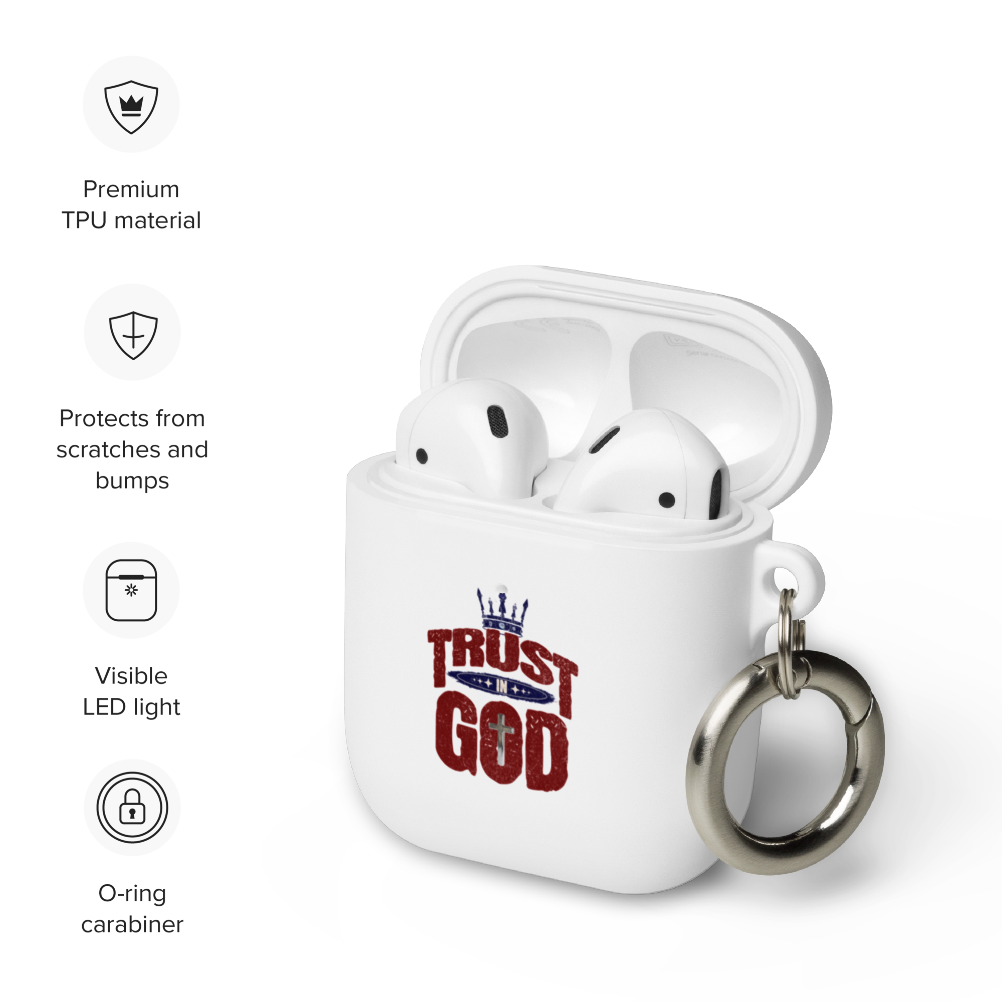 Faith and Prayer Trust in God Rubber Case for AirPods® - 5 COLORS