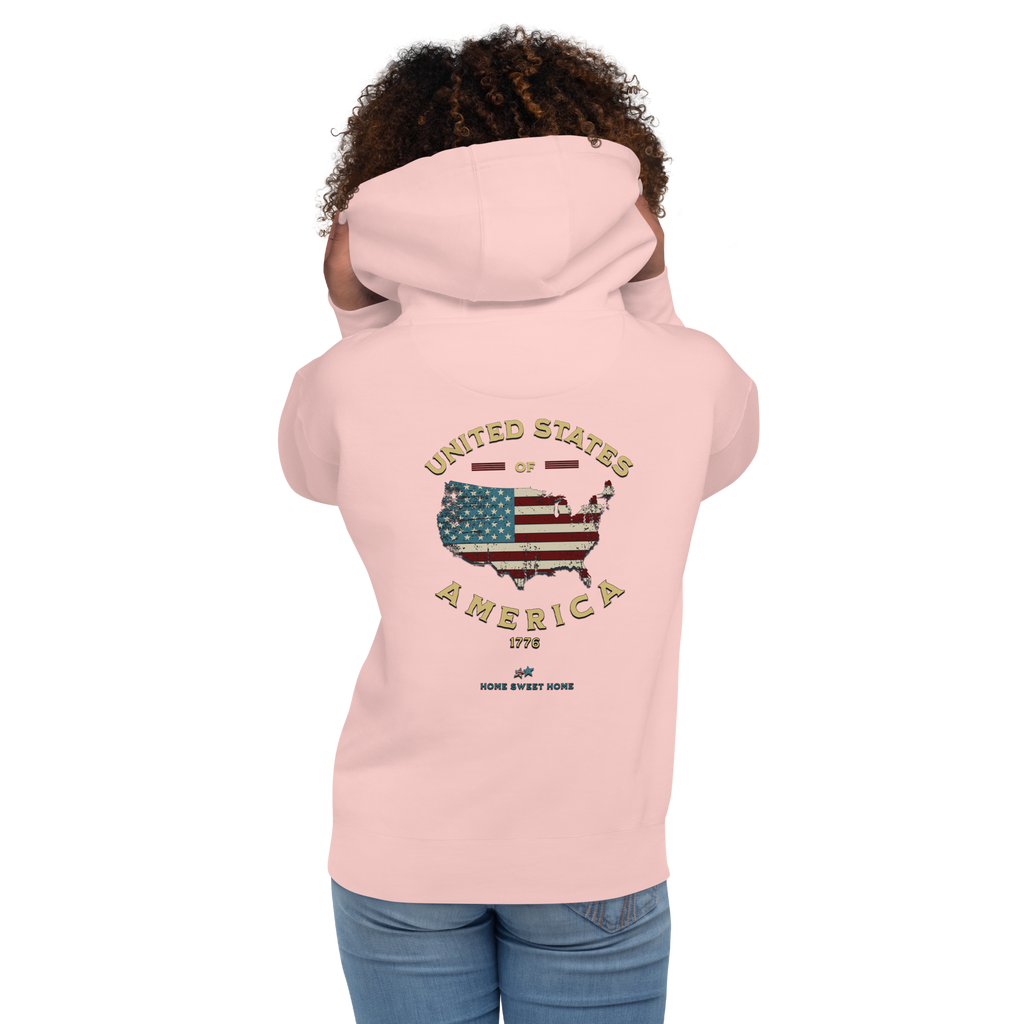 Celebratory All-American Patriotic 1776 USA 250 Proud American Citizen Unisex Hoodie (S-3X) 4 COLORS
