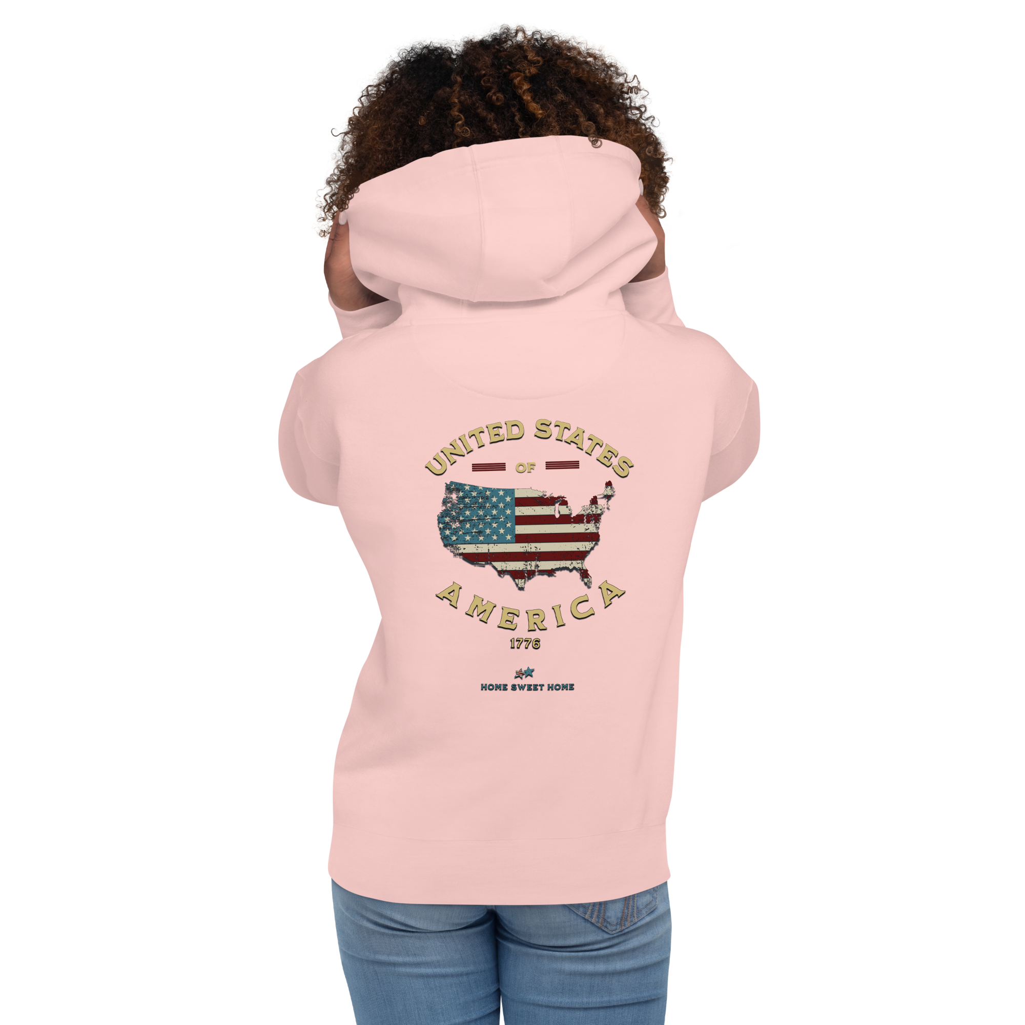Celebratory All-American Patriotic 1776 USA 250 Proud American Citizen Unisex Hoodie (S-3X) 4 COLORS