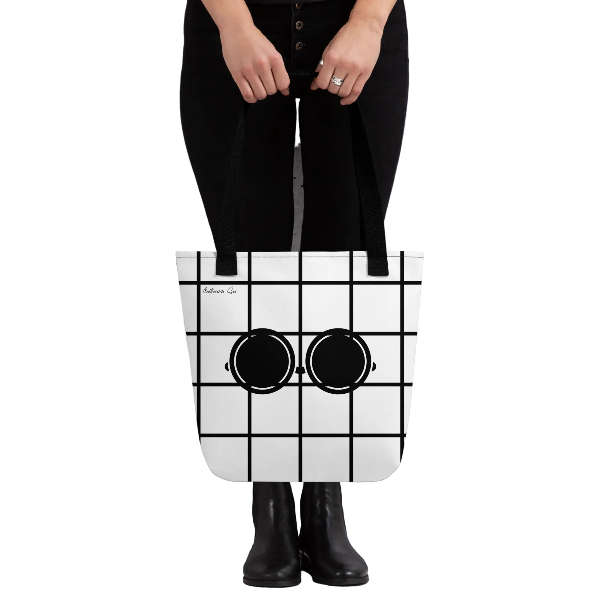 Amusingly Playful and Witty Political Parody IC/DC and Sunglasses Double Sided Graphic Tote Bag - 2 COLORS