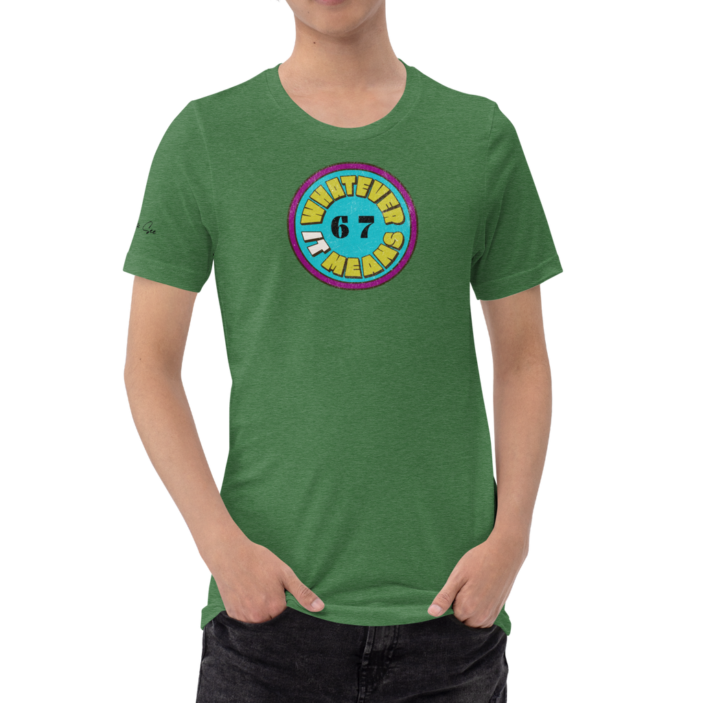 Wholesome Trendy Fun 6 7 WHATEVER IT MEANS Premium Unisex T-Shirt (S-2x) 4 Colors