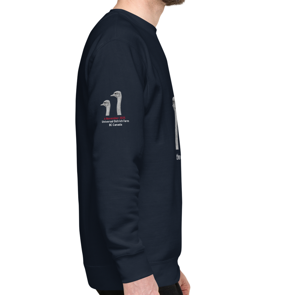 Canada Ostrich Farm Remembrance Sweatshirt for Charity, White Lettering (5 color options) S-2X