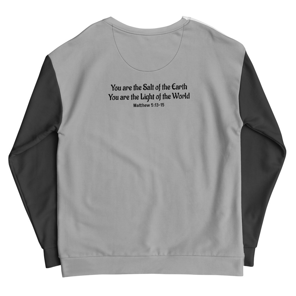 Faithfully Inspiring Devoutly Following Salt and Light Jesus This Way Double-Sided Color-Block Unisex Sweatshirt (S-2X)