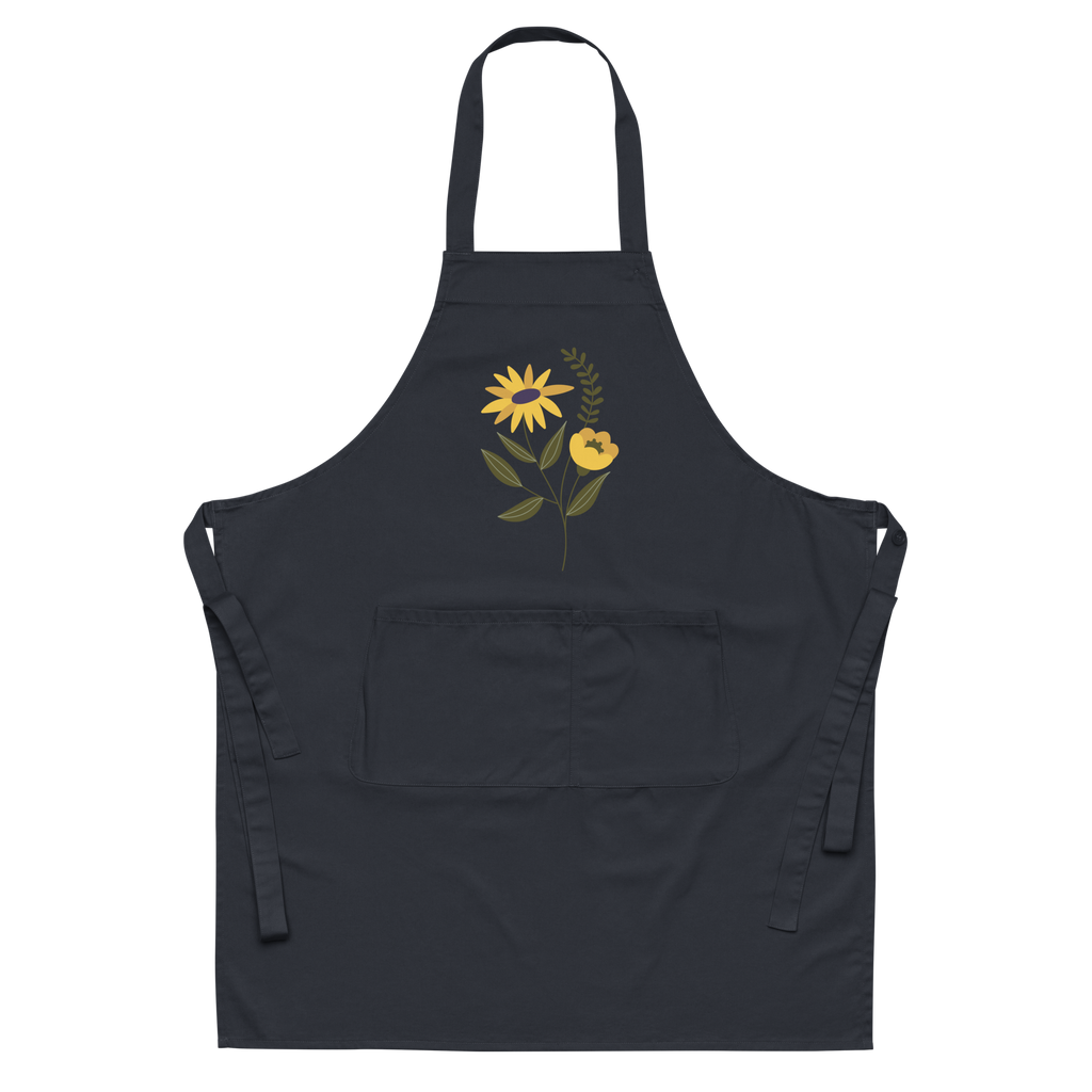 Yellow Flower Organic Cotton Apron (2 color options)