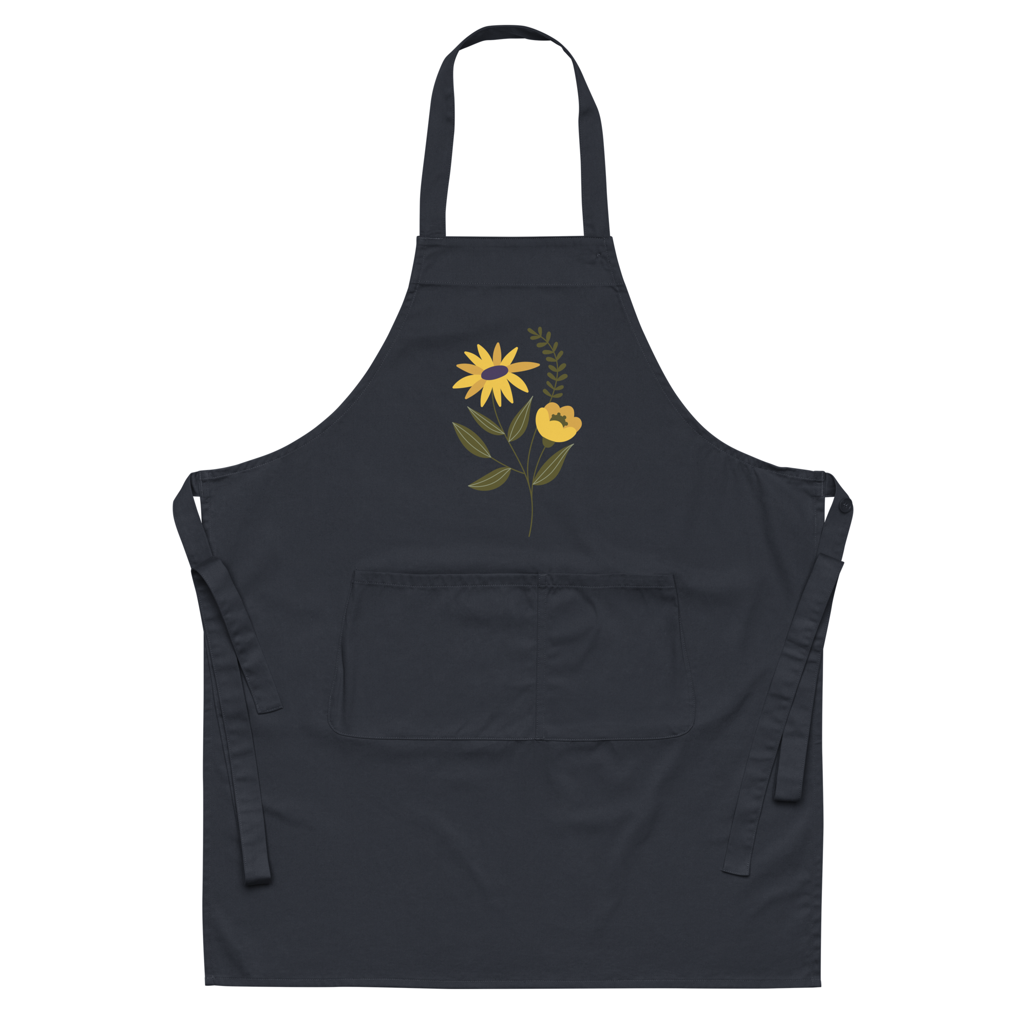 Yellow Flower Organic Cotton Apron (2 color options)