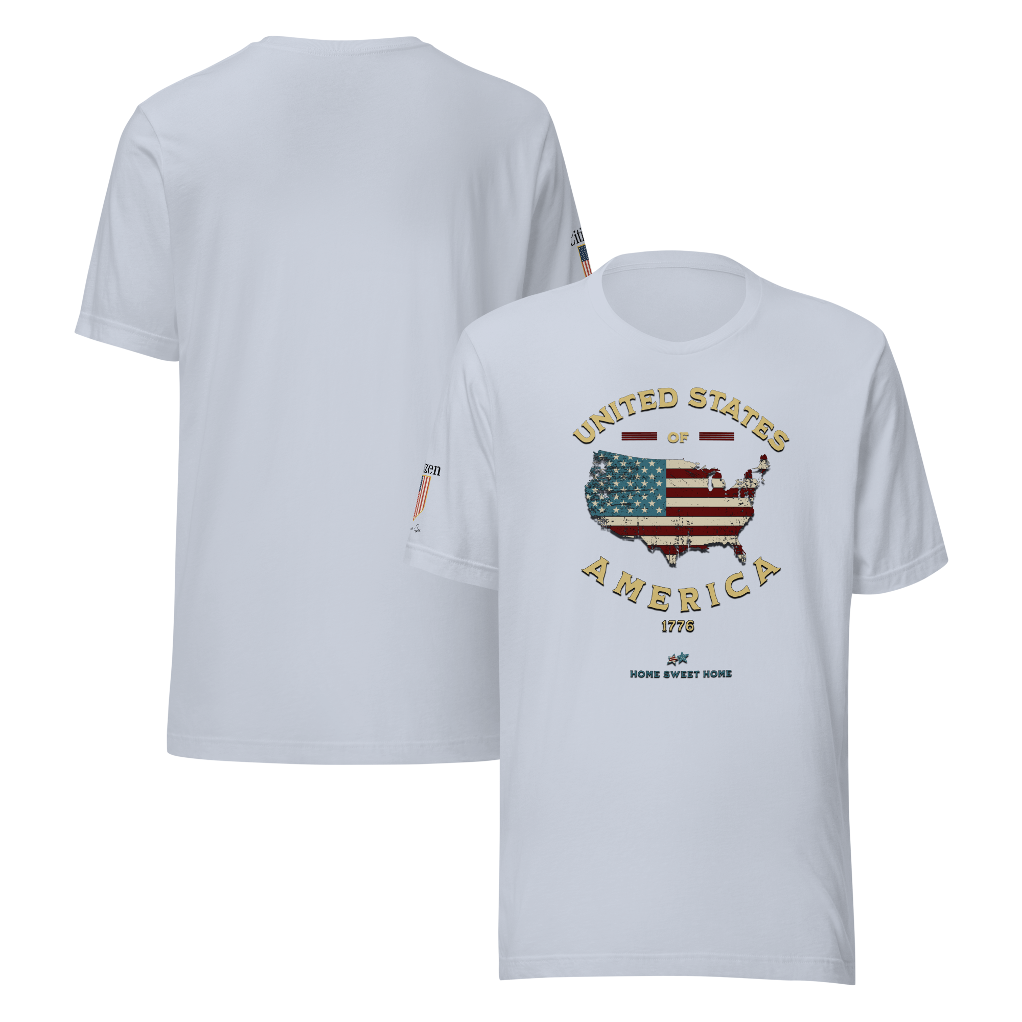 Americans Unite Patriotic 1776 USA 250 Proud American Citizen Unisex T-shirt (XS-3X) 5 COLORS