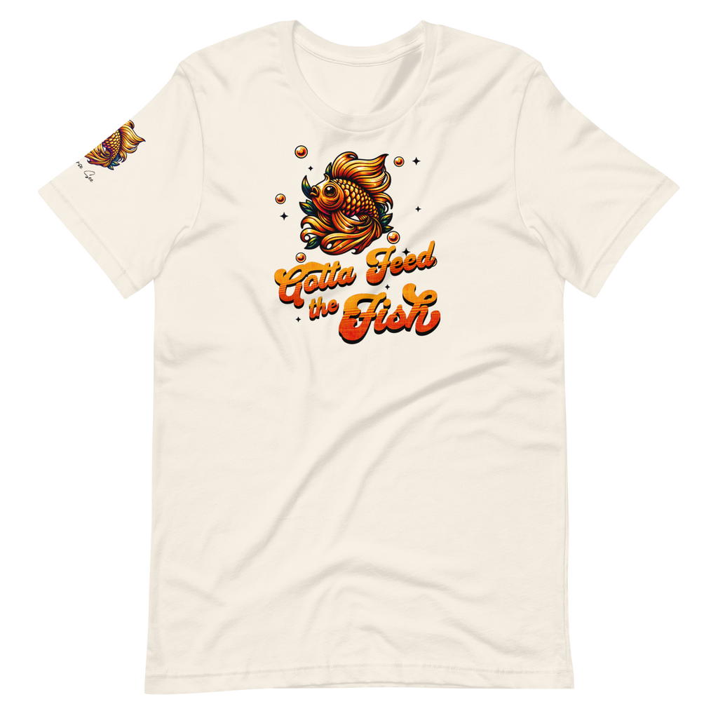 Colorful Aquatic Charm Feed the Fish Unisex T-shirt (XS-2X) 6 COLORS