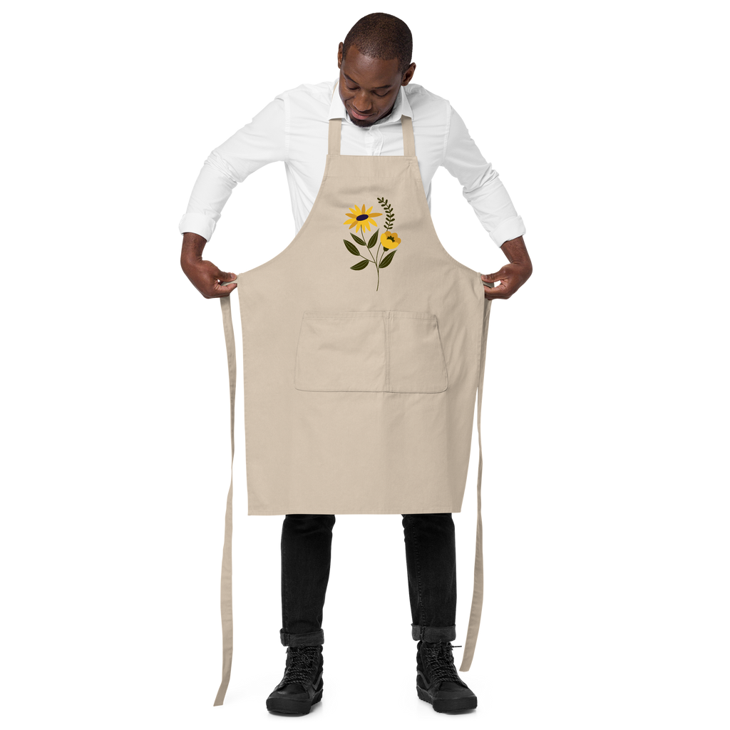 Yellow Flower Organic Cotton Apron (2 color options)