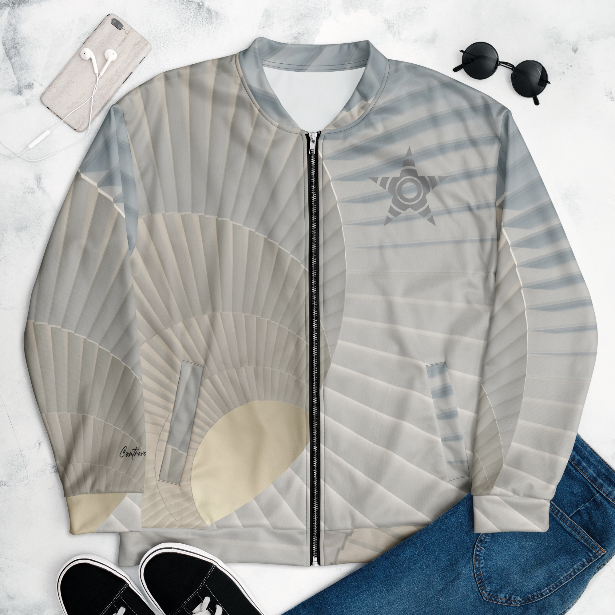 Spiral Illusion Bomber Jacket (S-2X)