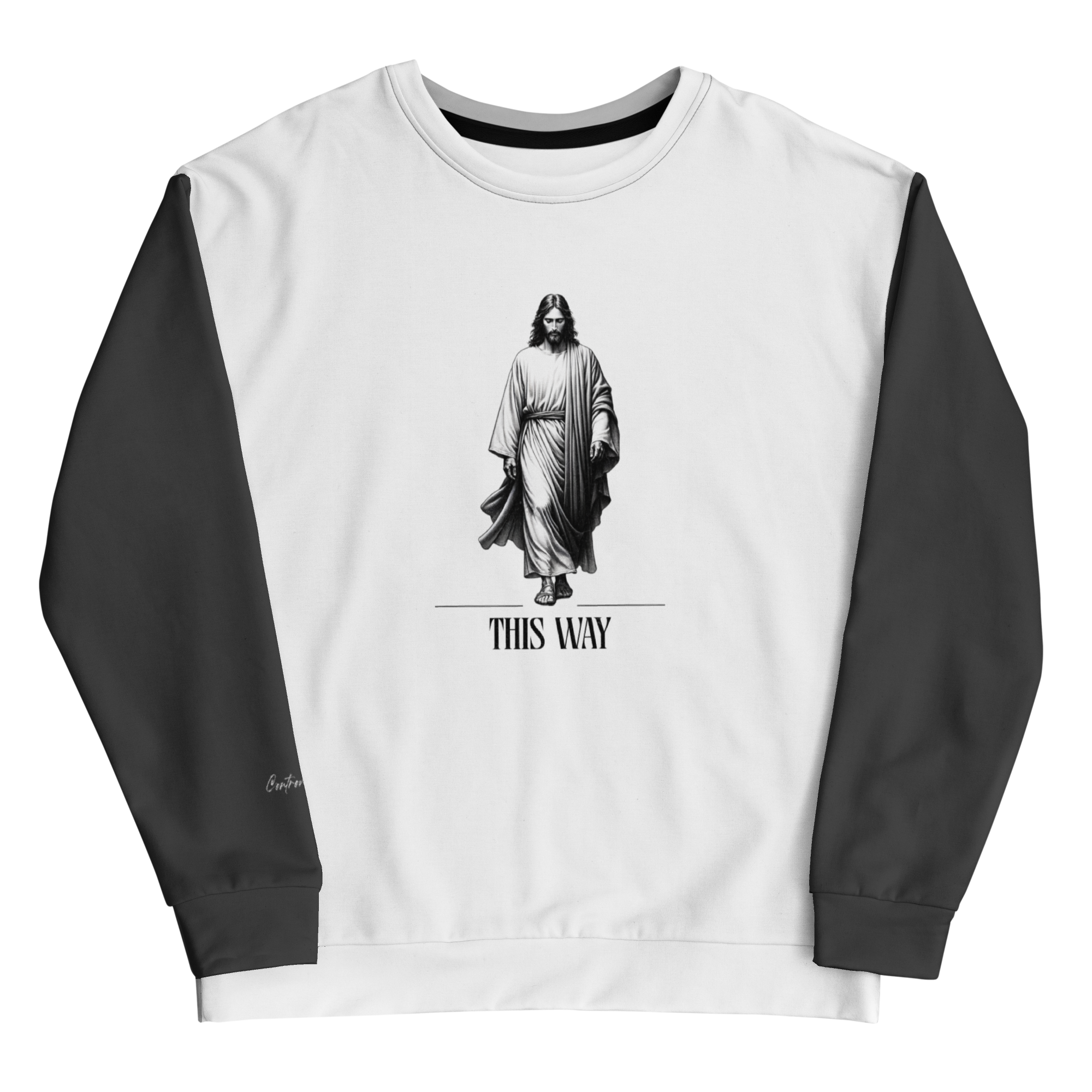 Faithfully Inspiring Devoutly Following Salt and Light Jesus This Way Double-Sided Color-Block Unisex Sweatshirt (S-2X)