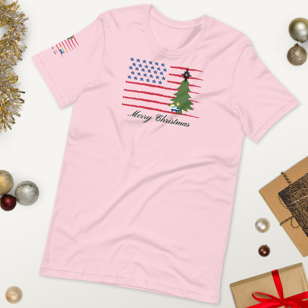 Merry Christmas Patriotic T-Shirt (4 color options) S-2X