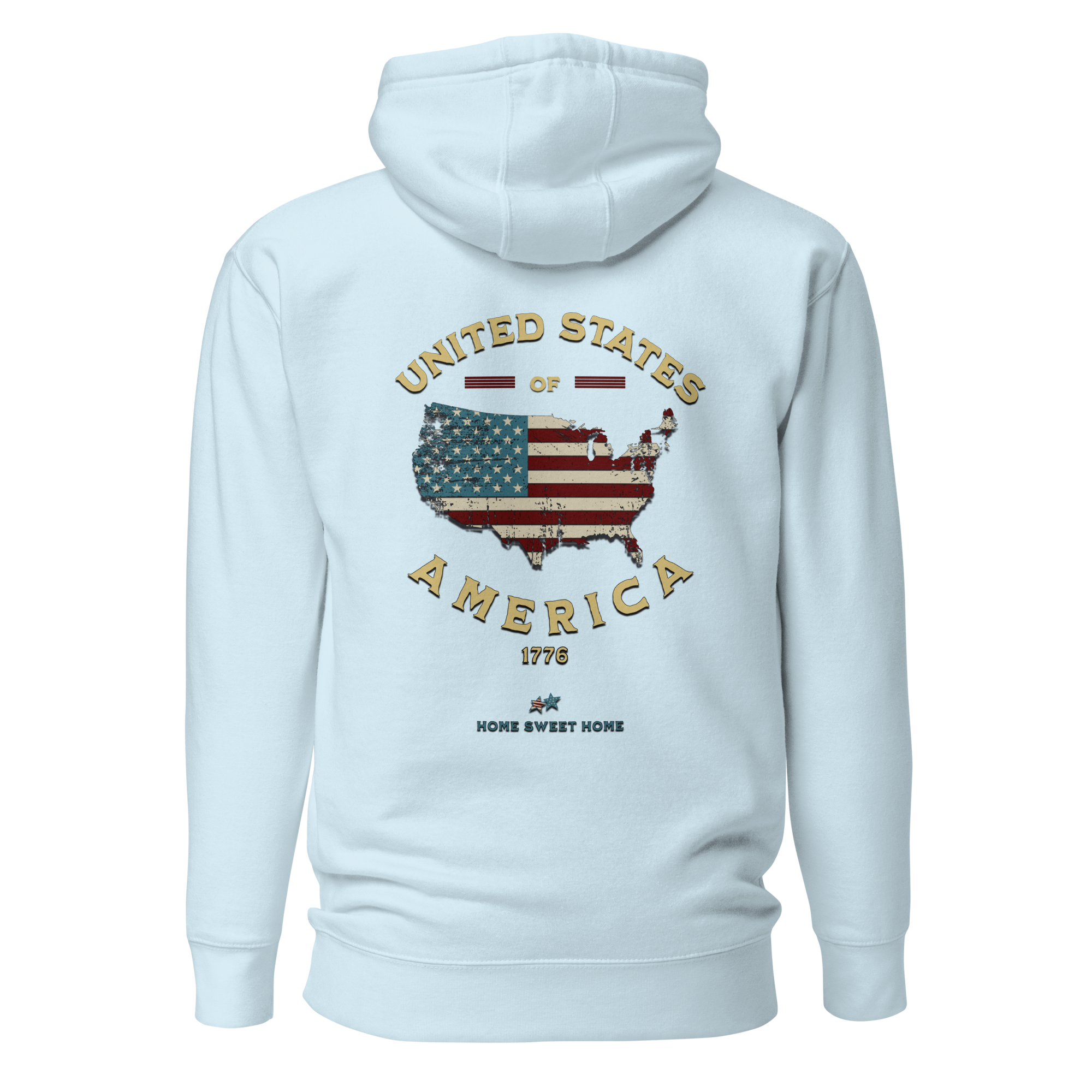 Celebratory All-American Patriotic 1776 USA 250 Proud American Citizen Unisex Hoodie (S-3X) 4 COLORS