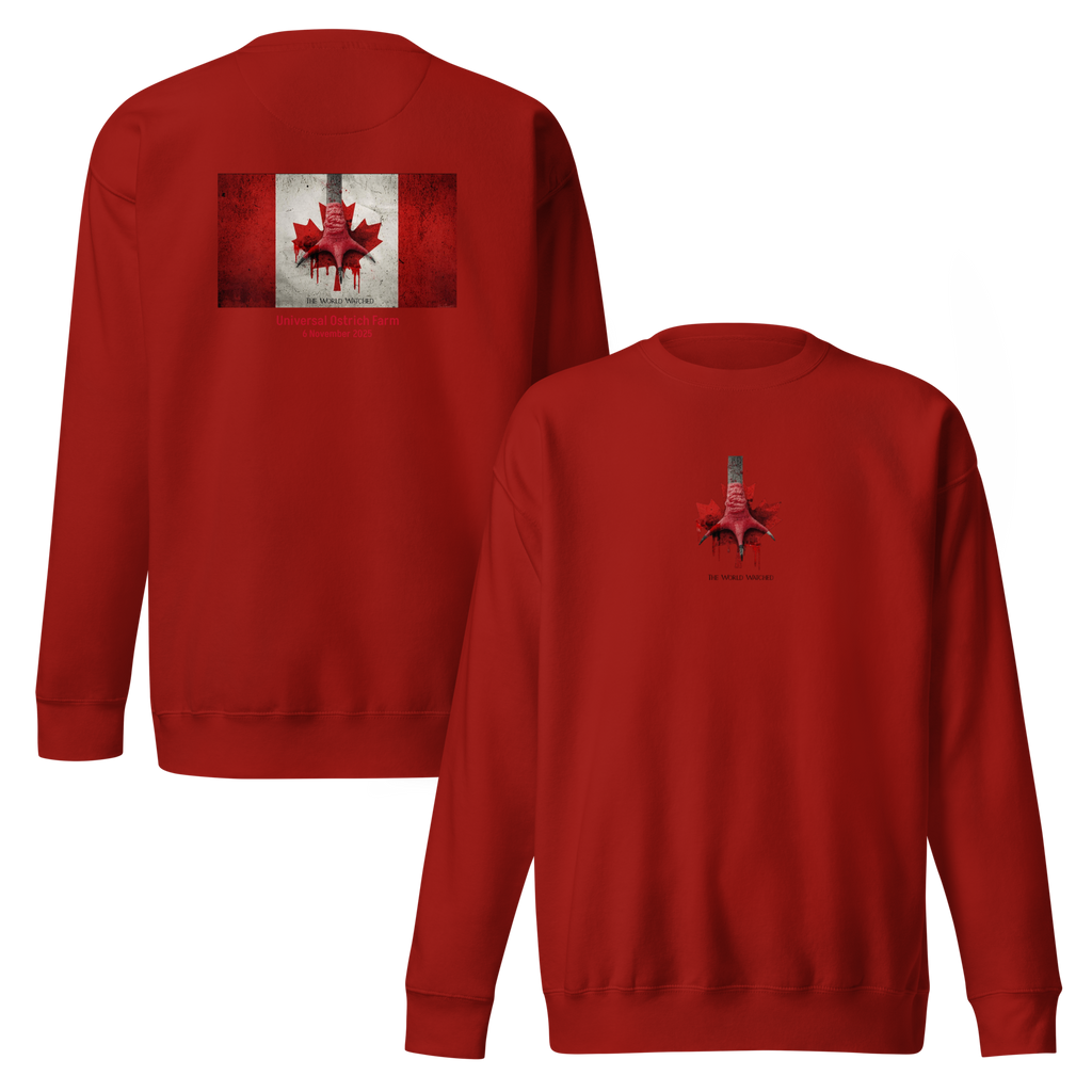 Canada Ostrich Farm Remembrance Flag & Foot Sweatshirt for charity (3 color options) S-2X