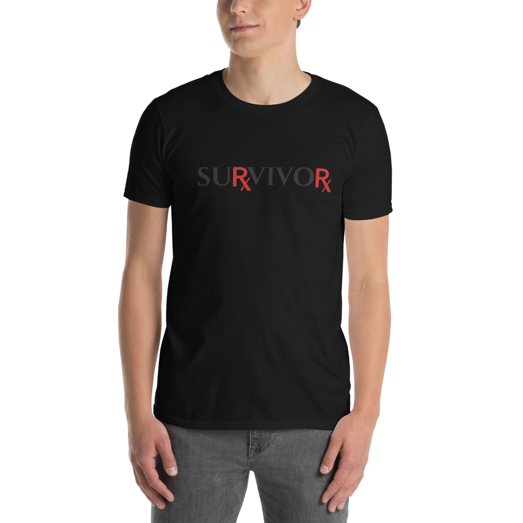 Pharmaceutical Drug Rx Survivor T-Shirt (6 color options, black lettering) S - 2X