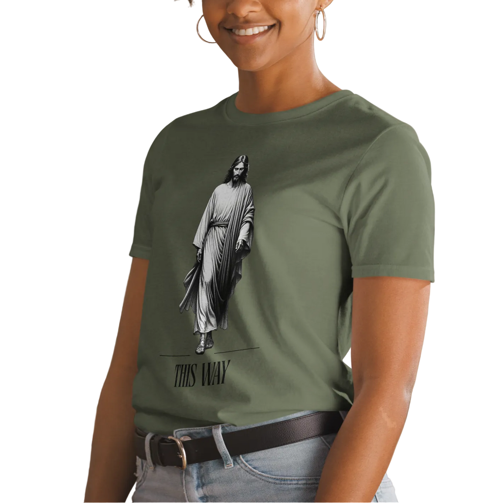 Religiously, Faithfully Following Jesus This Way Unisex T-shirt (S-2X) 3 COLORS