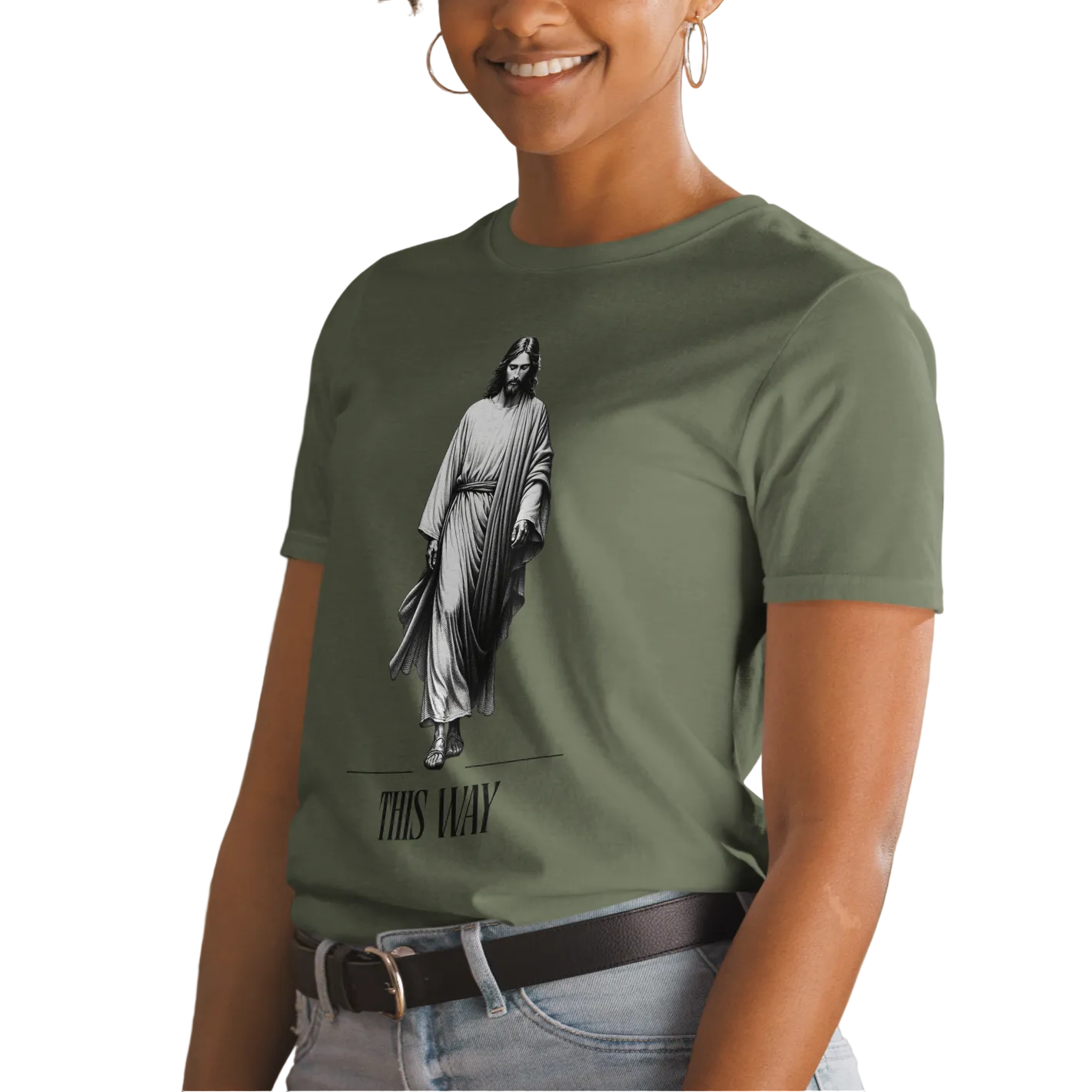 Religiously, Faithfully Following Jesus This Way Unisex T-shirt (S-2X) 3 COLORS