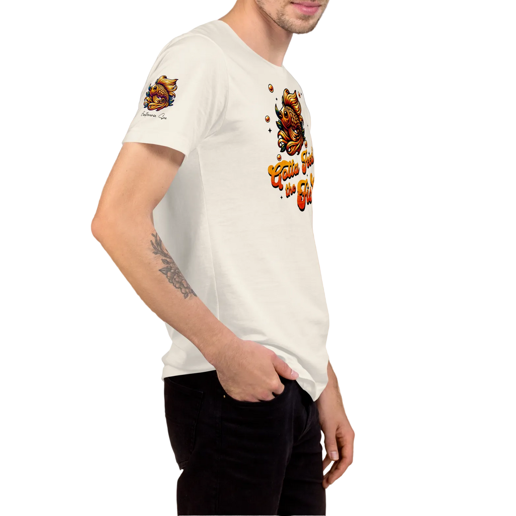 Colorful Aquatic Charm Feed the Fish Unisex T-shirt (XS-2X) 6 COLORS