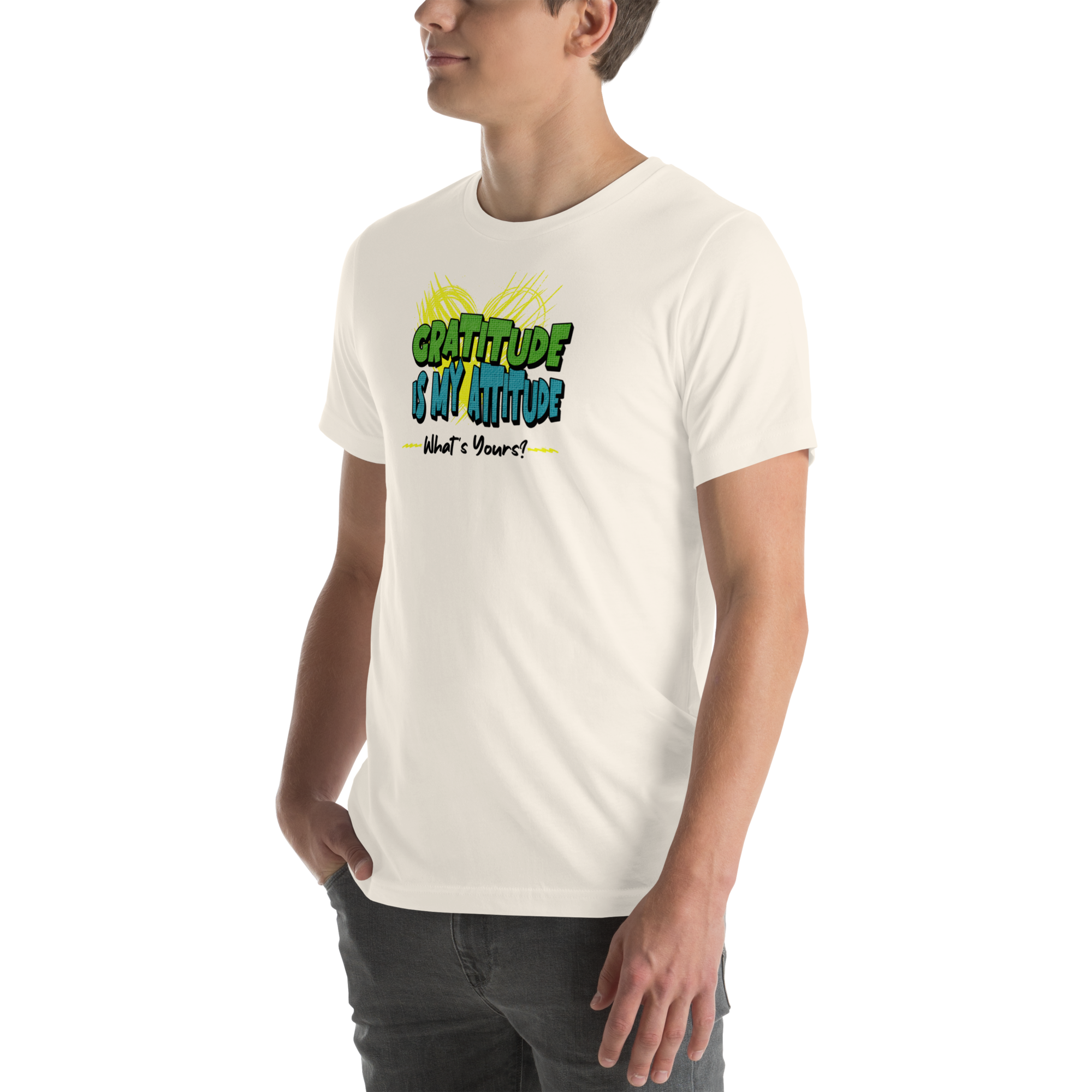 Chirpy and Uplifting Attitude of Gratitude is the Way Unisex T-shirt (S-2X) 5 Colors