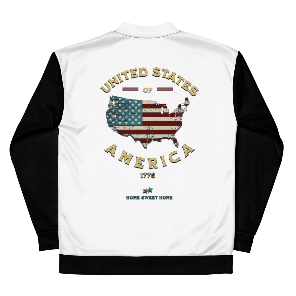 Uniting All Americans! Patriotic 1776 USA 250 Proud American Citizen Unisex Bomber Jacket (XS-3X)
