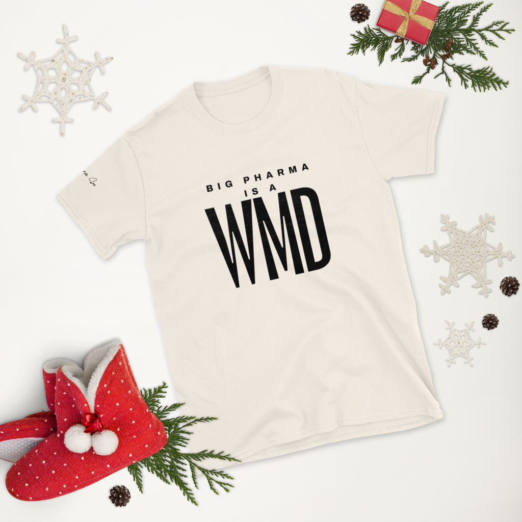 Big Pharma is a WMD tee, simple (6 color options) S-2X