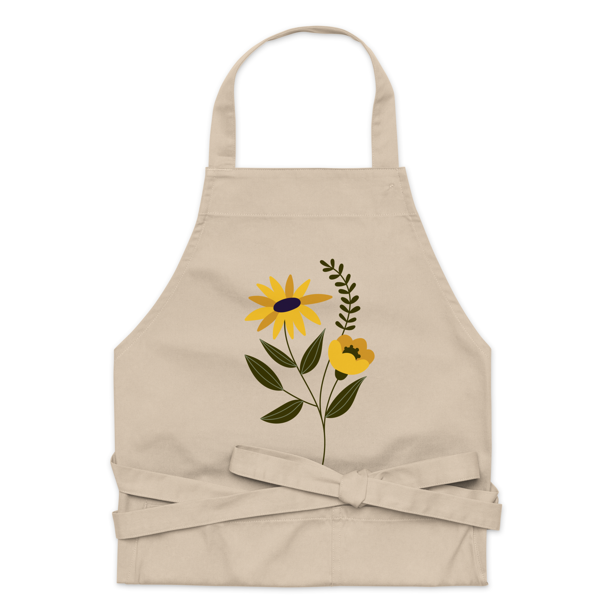 Yellow Flower Organic Cotton Apron (2 color options)