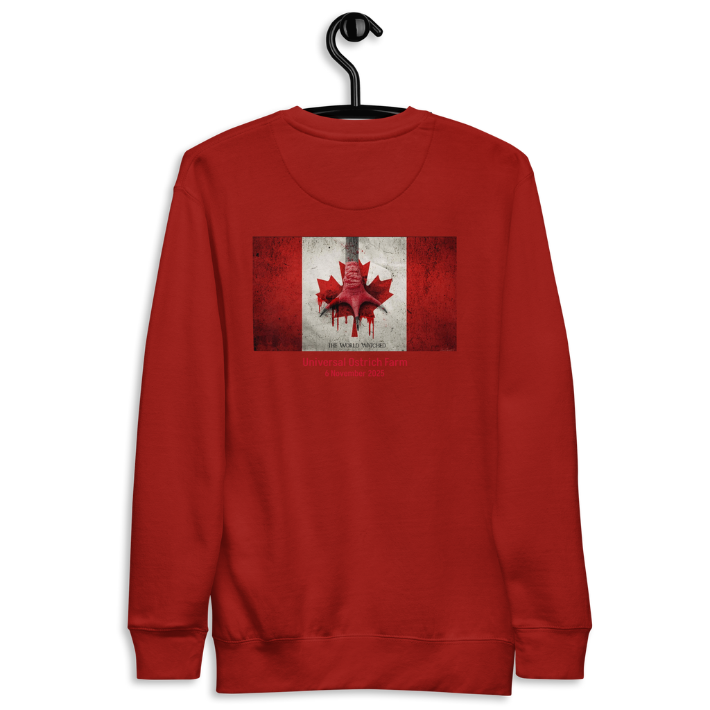 Canada Ostrich Farm Remembrance Flag & Foot Sweatshirt for charity (3 color options) S-2X