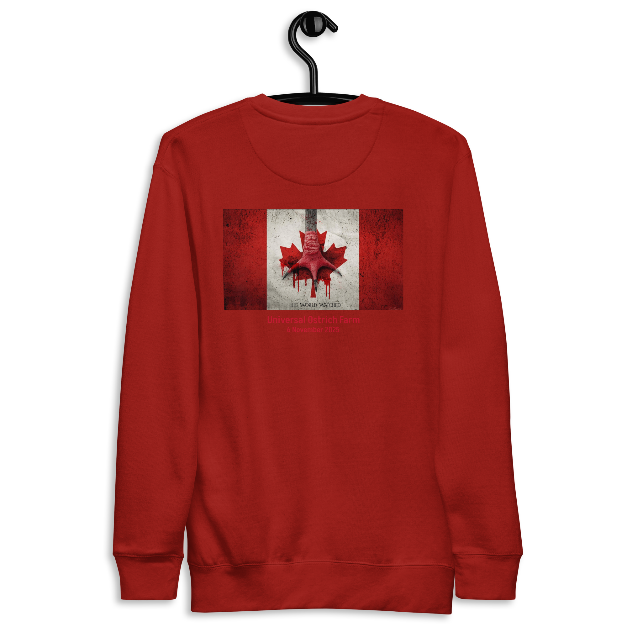 Canada Ostrich Farm Remembrance Flag & Foot Sweatshirt for charity (3 color options) S-2X