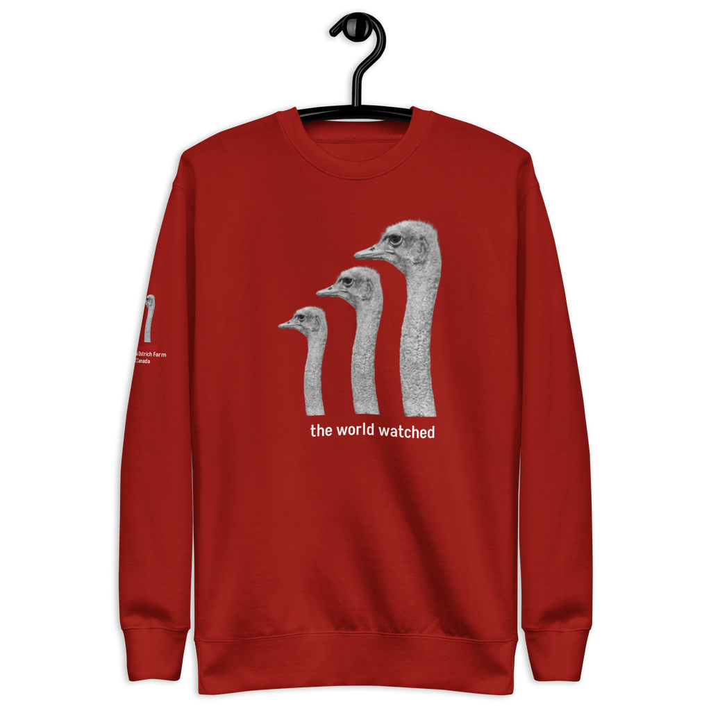 Canada Ostrich Farm Remembrance Sweatshirt for Charity, White Lettering (5 color options) S-2X
