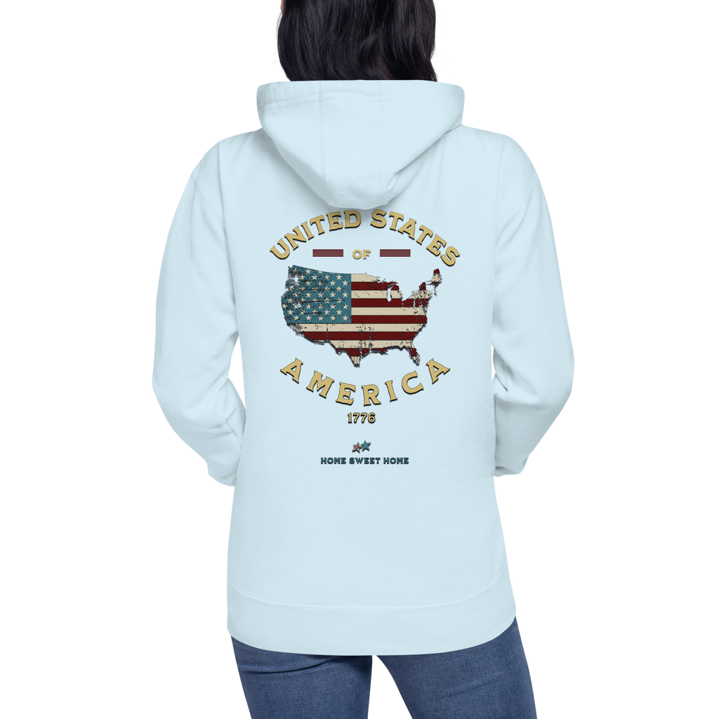 Celebratory All-American Patriotic 1776 USA 250 Proud American Citizen Unisex Hoodie (S-3X) 4 COLORS