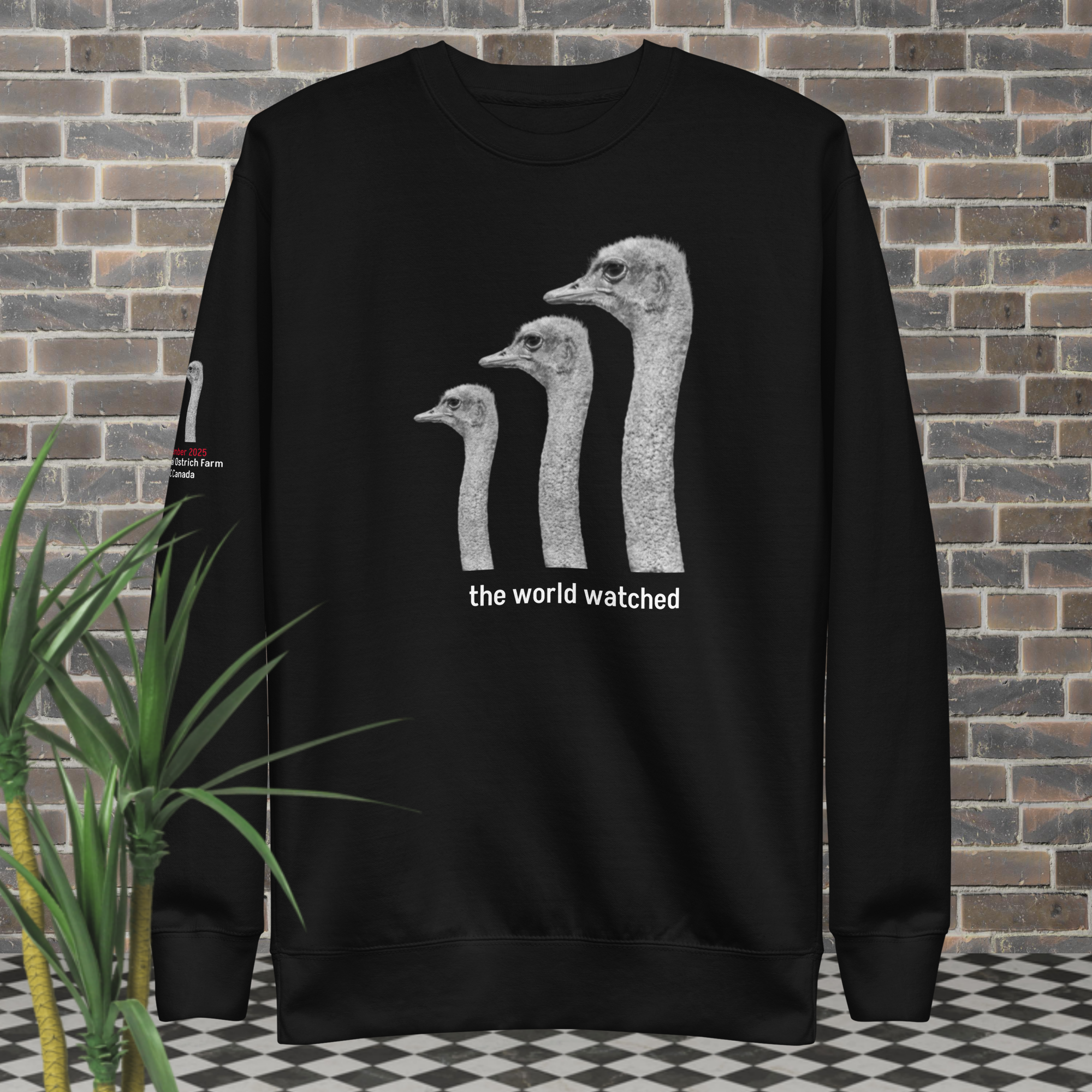 Canada Ostrich Farm Remembrance Sweatshirt for Charity, White Lettering (5 color options) S-2X
