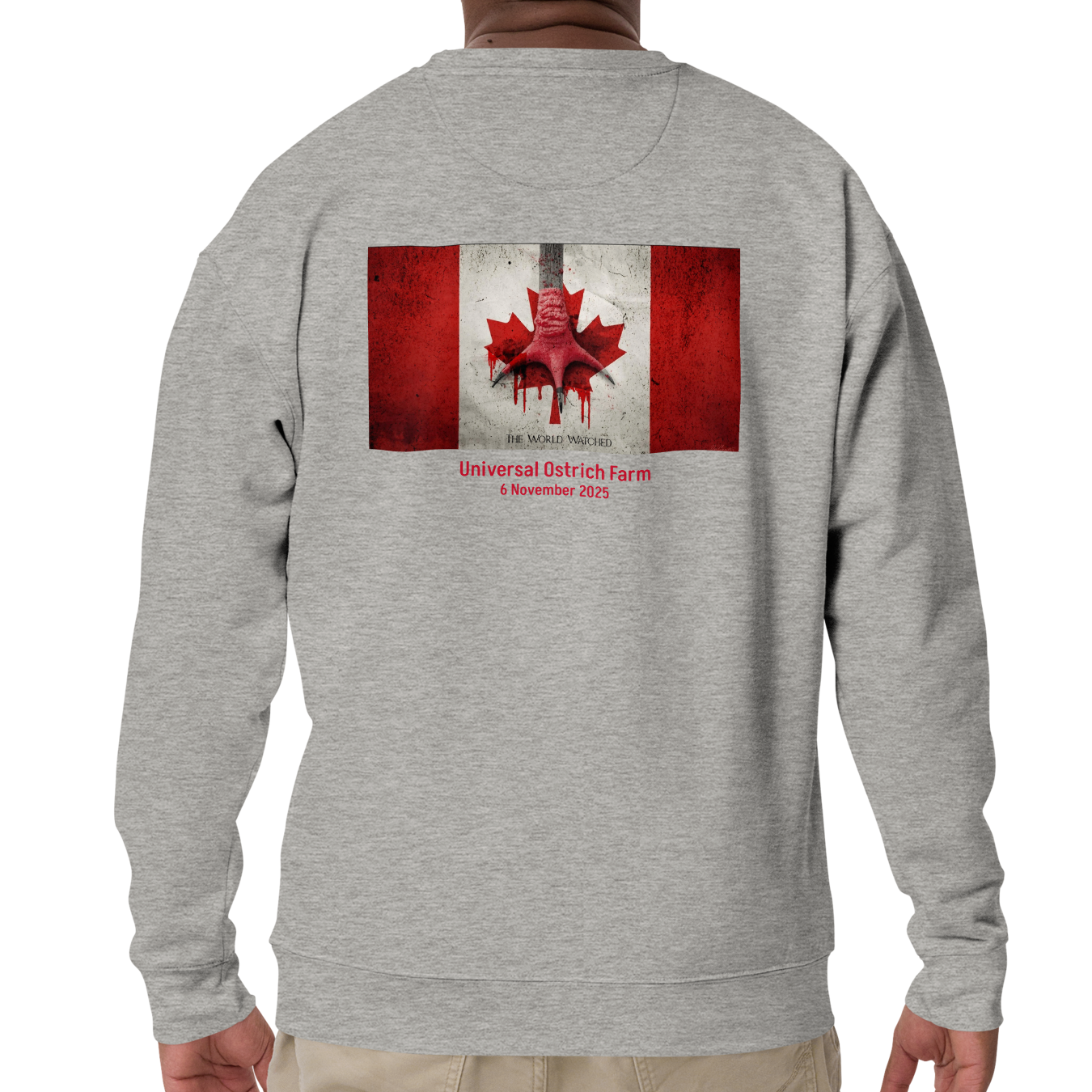 Canada Ostrich Farm Remembrance Flag & Foot Sweatshirt for charity (3 color options) S-2X