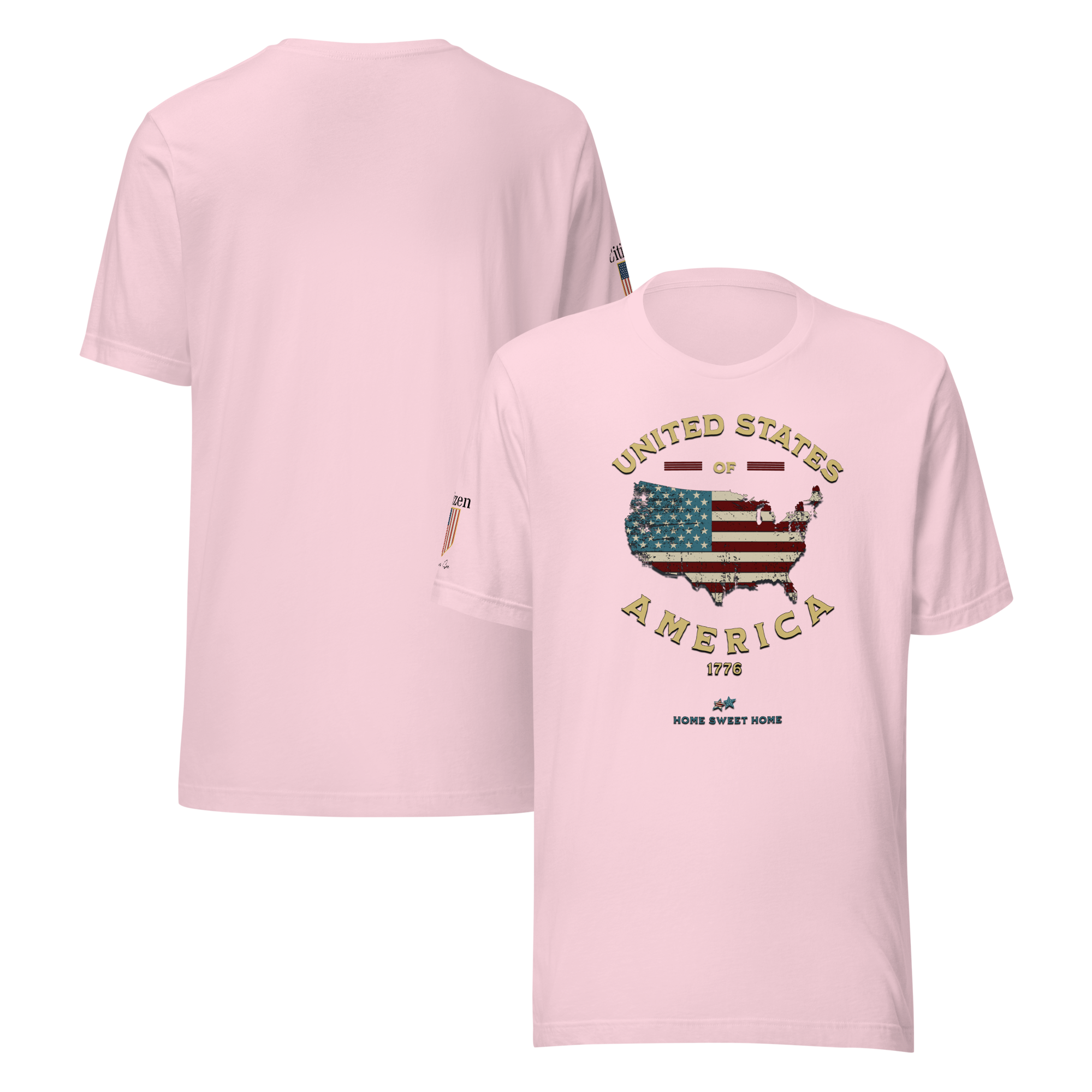 Americans Unite Patriotic 1776 USA 250 Proud American Citizen Unisex T-shirt (XS-3X) 5 COLORS