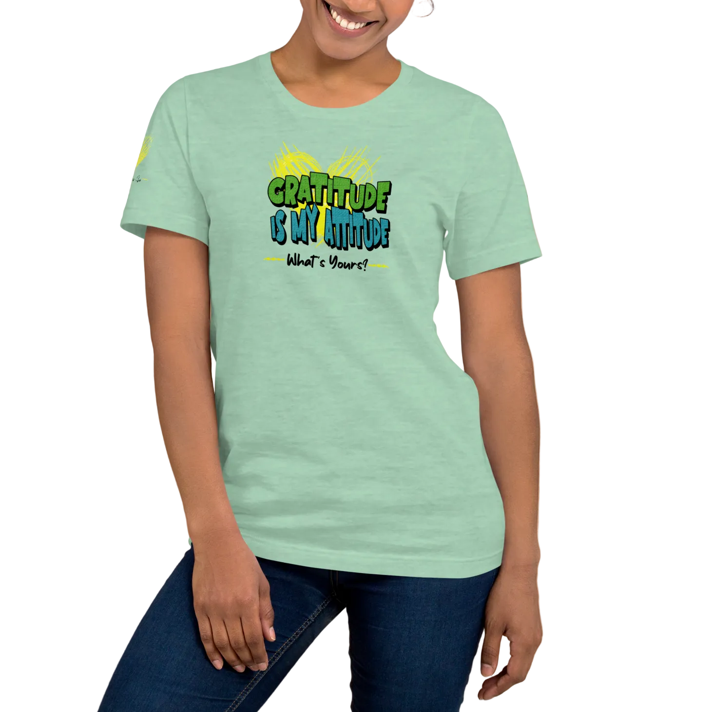 Chirpy and Uplifting Attitude of Gratitude is the Way Unisex T-shirt (S-2X) 5 Colors