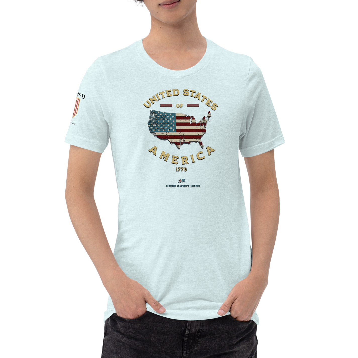 Americans Unite Patriotic 1776 USA 250 Proud American Citizen Unisex T-shirt (XS-3X) 5 COLORS