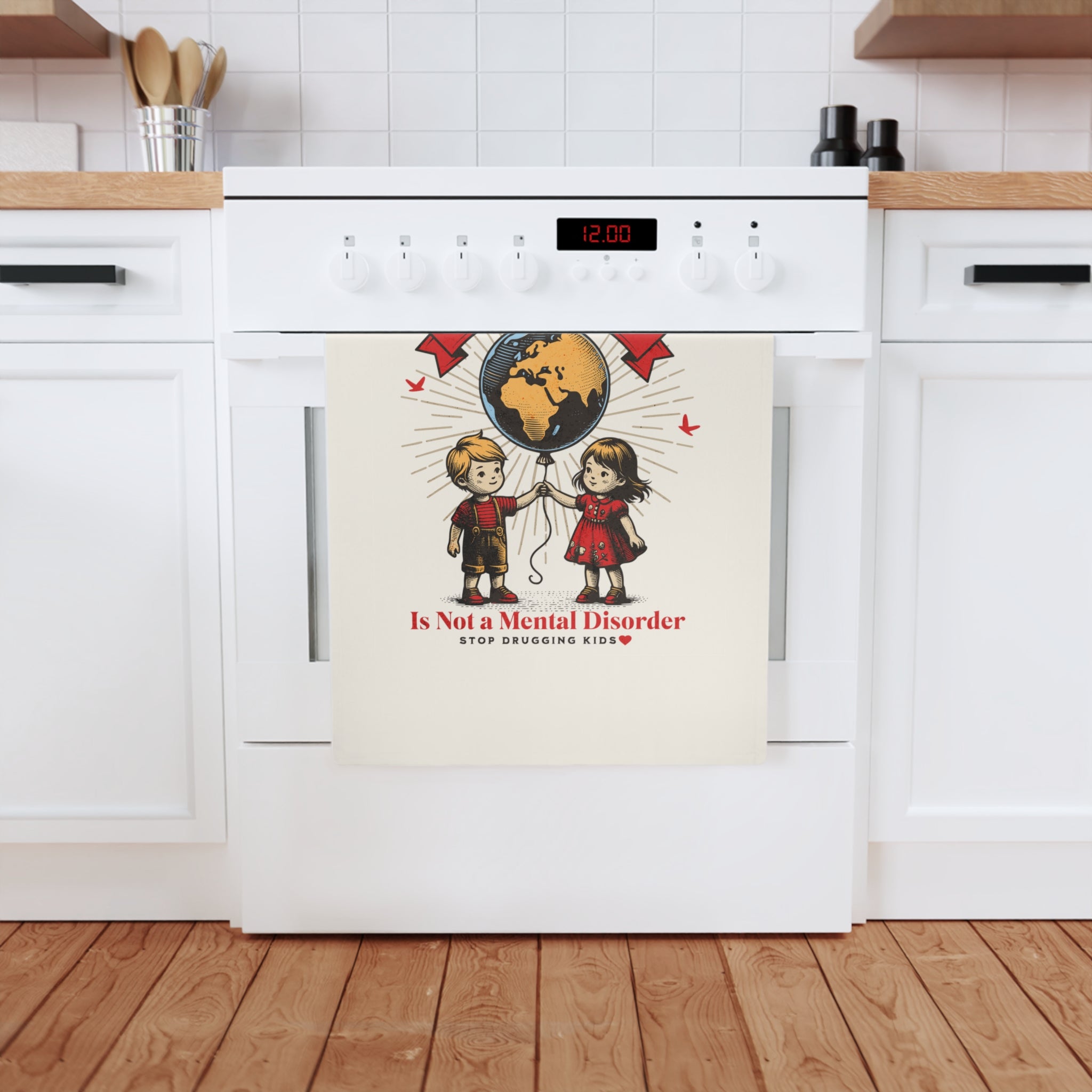 Childhood is Not a Mental Disorder Organic Cotton Tea Towel