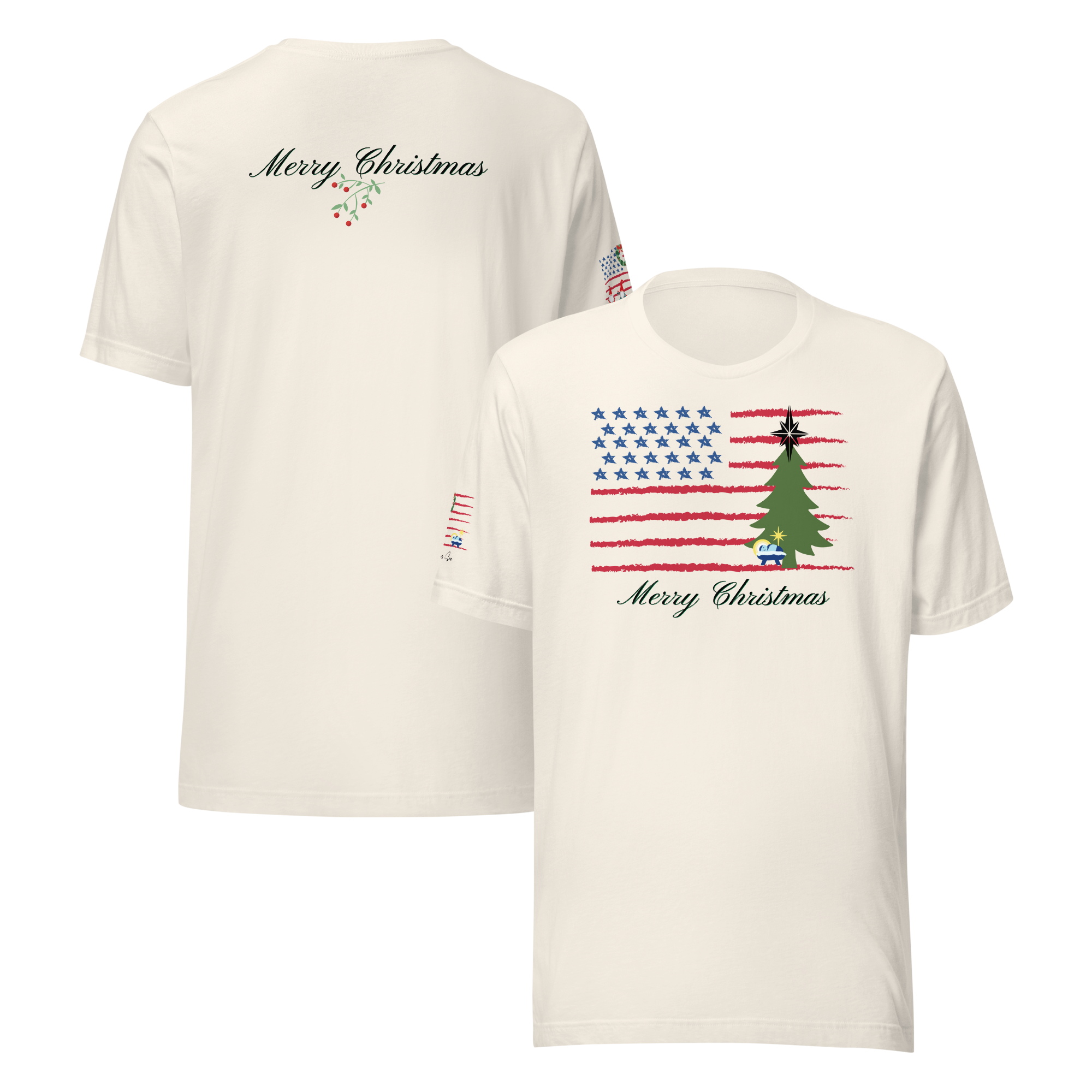 Merry Christmas Patriotic T-Shirt (4 color options) S-2X