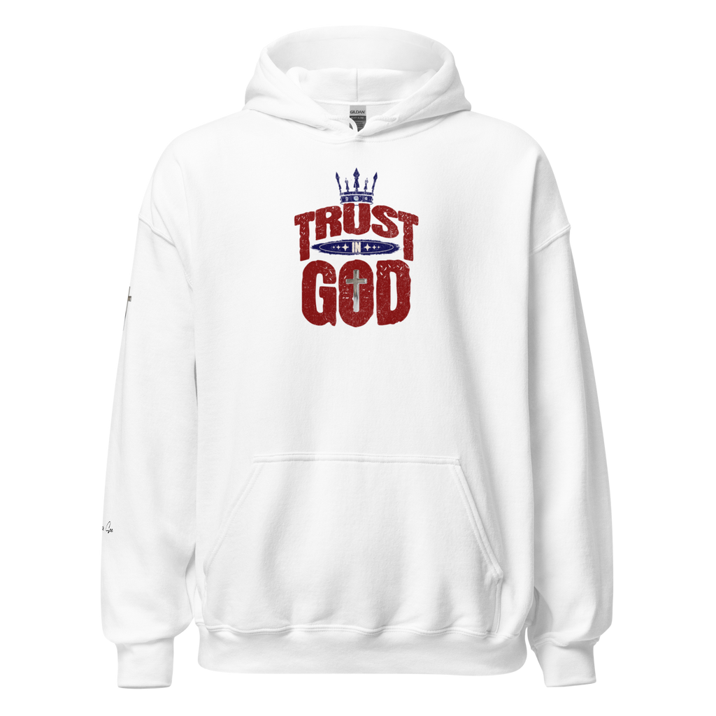 Faithful Praise and Glory Trust in God Chrome Cross & Crown Unisex Hoodie (S-2X) 4 COLORS