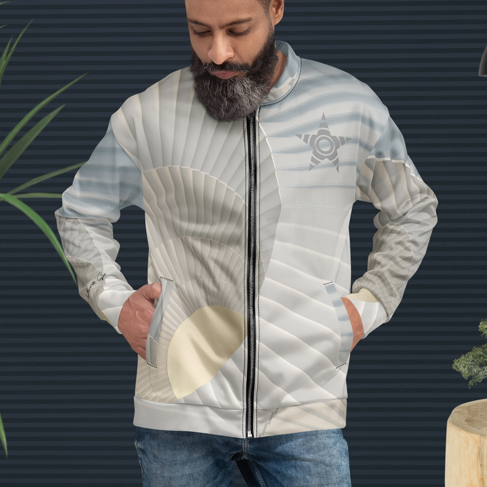 Spiral Illusion Bomber Jacket (S-2X)