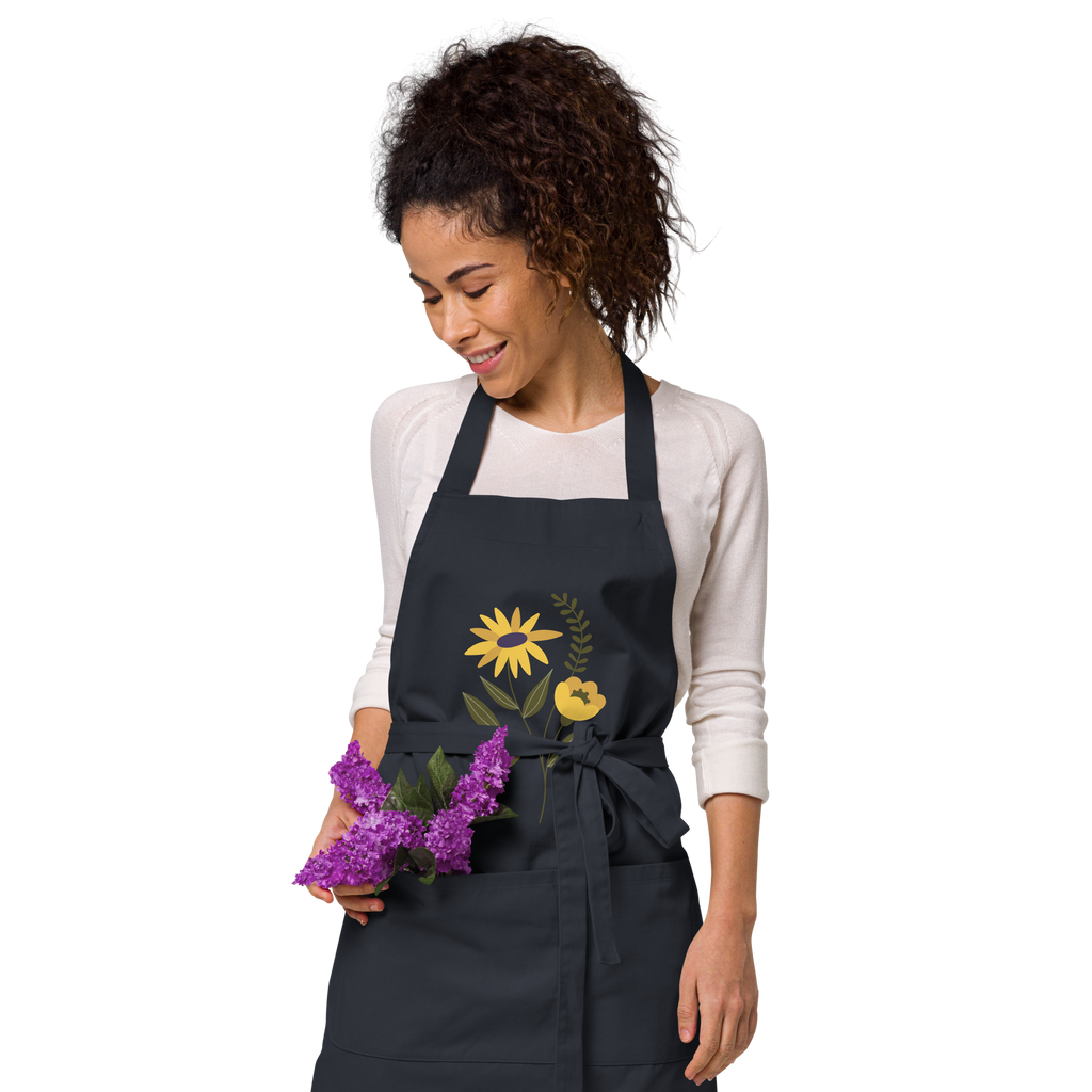 Yellow Flower Organic Cotton Apron (2 color options)